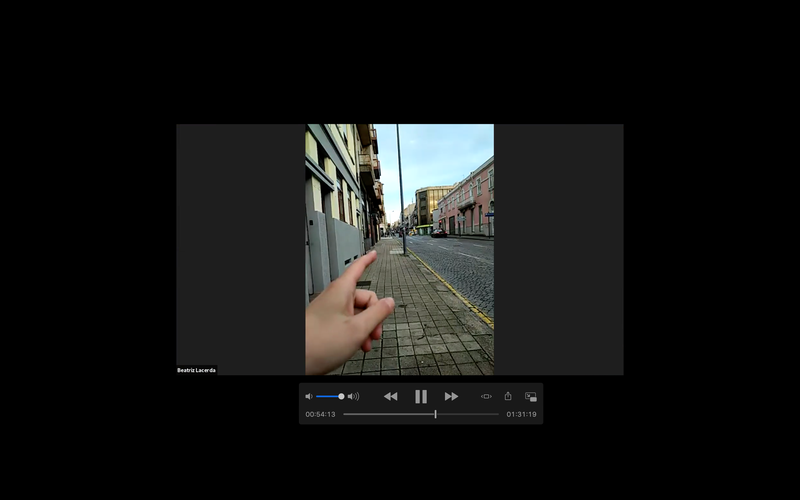 Walk in Porto with Dori Nigro on Zoom, pointing to the crossroads.png